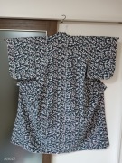 Kimono vintage – komon (codzienne), drobny kwiatowy wzór, granatowe