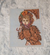 Haft krzyżykowy obrazek Dziewczynka z parasolem