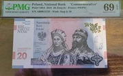 Banknot 20 zł 1050 Rocznica Chrztu Polski Chrzest Polski PMG 69