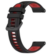 Pasek do smartwatch silikonowy 20 mm Smart Watch czarne i czerwony