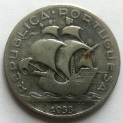 Portugalia 5 eskudo, 1933, Ag