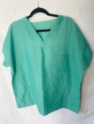 Seledynowa bluza medyczna scrubs chirurgiczna dwustronna XL unisex