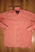 Koszula Bongossi Trade r. S czerwono-biała dł rękaw w kratkę męska 