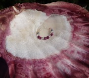 Pierścionek Rubin Kryształ górski Koral Kunzyt Rękodzieło * CZAROITU CZAR