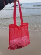 torba na zabawki siatka oczka pojemna pink rączki 