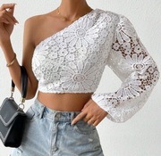 Bluzka koronkowa biała boho NOWA S M 36 38 40