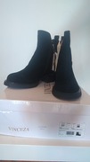 BOTKI Vinceza 37 Czarne Zamsz OKAZJA NOWE