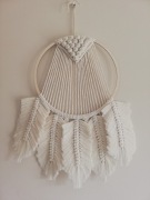 Łapacz snów, makrama na kole, dekoracja ścienna, styl boho