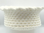 Biały Kosz koszyk ze sznurka bawełnianego 9 mm handmade
