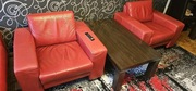 Komplet nowoczesnych mebli skórzanych Amsteram dwa fotele + kanapa