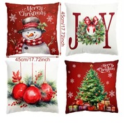 Świąteczne Poszewki 4 szt. 45x45 cm Dekoracja Bożonarodzeniowa