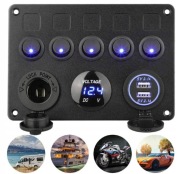 WIELOFUNKCYJNY PANEL STERUJĄCY ŁADOWARKA USB GNIAZDO ZAPALNICZKI 12V 15A