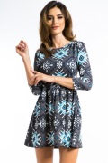 Fasardi Sukienka mini w geometryczne wzory L