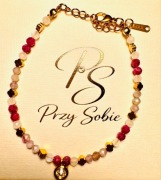 Luksusowa Bransoletka: Rubin, Kamień Księżycowy, Ametyst | Hematyt 