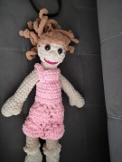 Niepowtarzalna lalka maskotka rękodzieło szydełkowe milusia wys 44cm