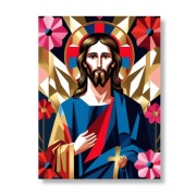 Plakat religijny, Jezus Chrystus, Ikona w stylu współczesnym, 30 x 40cm