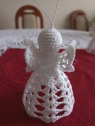 Aniołki szydełkowe ręcznie robione usztywnione