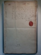 1802 rok, Antyczny dokument urzędowy, Będzin, rękopis z pieczęcią woskową