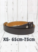 Nowy pasek do spodni męski skórzany brązowy 100% włoska skóra XS krótki