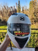 Biały kask motocyklowy Full face rozmiar XL