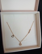 Naszyjnik srebrny z cyrkoniami - koniczyna, serce, nieskończoność