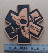 Naszywka Morale Patch- CZACHA MEDYK  - brąz (rzep)
