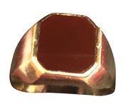 Zloty 14K Meski Sygnet z Agatem