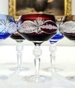 Kryształowe kieliszki 5 szt. Remery kolorowe szkło Vintage retro prl 