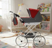 Wózek Dla Lalek Głęboki Duży Składany Premium Pościel gratis