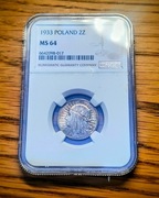 II RP - 2 złote 1933 - NGC MS64