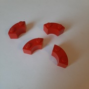 Lego 3063 Brick czerwona Specialty 2 x 2 Corner Round Macaroni