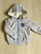 Ciepła gruba bluza rozpinana z kapturem z kożuszkiem 98/104