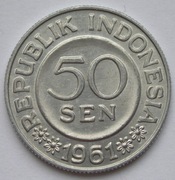 Indonezja 50 sen 1961 - Garuda - stan okołomenniczy