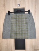 168 Szara wełniana spódnica mini w kratkę Rozmiar 42