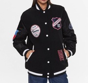 Tommy Jeans Kurtka bomber Letterman DW0DW14940 Czarny Oversize