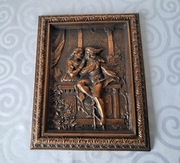 Obraz reliefowy płaskorzeźba w dekoracyjnej ramie