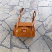 Torba skórzana retro vintage raportówka myśliwska boho skóra DIY prl