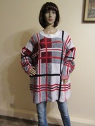 ULLA POPKEN sweter w kratkę miękki plus size _ 50/52