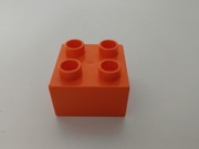 LEGO Duplo klocek 2x2 pomarańczowy 