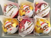 Bombki choinkowe szklane ręcznie malowane 8cm. komplet 6 sztuk