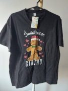 Koszulka czarna Świąteczne Ciacho rozmiar M
