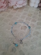 Bransoletka handmade z naturalnych kamieni turkus akwamaryn cyjanit hematy