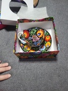 FILIŻANKA FOLK 220 ML W PUDEŁKU - ŁOWICKIE - CZARNA FOLKSTAR