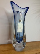 Unikatowy Wazon Szkło Artystyczne Krosno Polska Rękodzieło Kobalt Metki