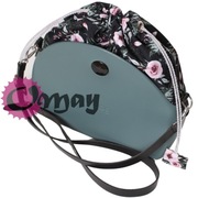 Szary organizer worek do Obag MOON LIGHT czarny róże pudrowe komin OMAY