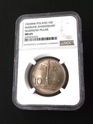 10 zł. 1965 Kolumna Zygmunta  NGC  MS65