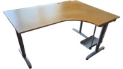 Duże biurko narożne IKEA Galant 160x120 | Uchwyt PC | Pancerny stelaż