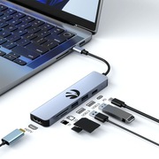 HUB ADAPTER USB-C Hawk HW-HUB601 6w1 USB 3.0 HDMI 4K