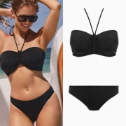 Freya Eclipse Halter Black 34F 75F 75GG figi tide side wiązane kokarda 42