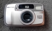 Aparat filmowy Pentax Espio 738S 35mm - srebrny testowany działający